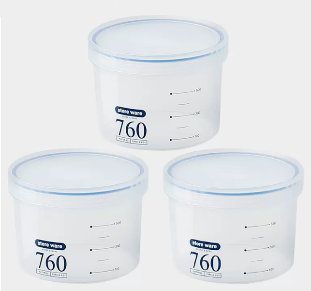 熱推【 3個裝】防潮便攜盒（【藍色760ml】）