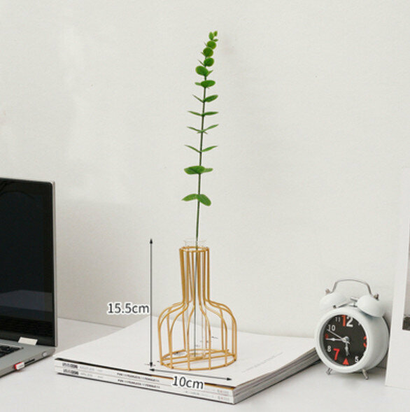 Hotly recommended hydroponic vase ornaments [golden wine bottle + eucalyptus]