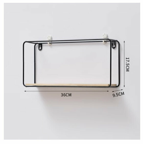 Popular wall-mounted decorative shelf [black one layer]