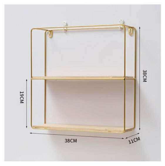 Popular wall-mounted decorative storage rack [golden second floor]