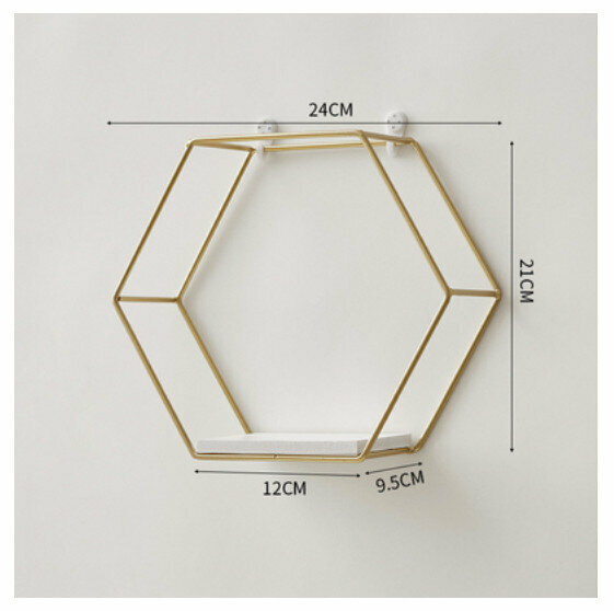 Popular wall-mounted decorative shelf [medium gold]