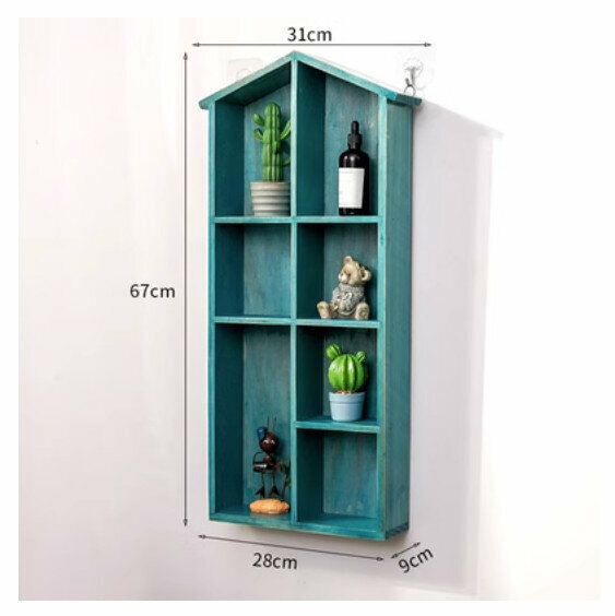 Popular wall-mounted decorative shelf [Phoenix Blue-with back panel]