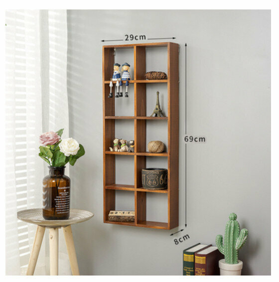 Popular wall-mounted decorative storage rack [empty ten grids old color - no back panel]
