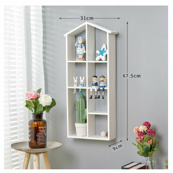 Popular wall-mounted decorative shelf [Pastoral White-No back panel]