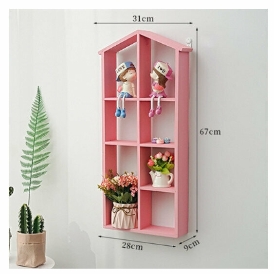 Popular wall-mounted decorative shelf [Princess Pink-No back panel]