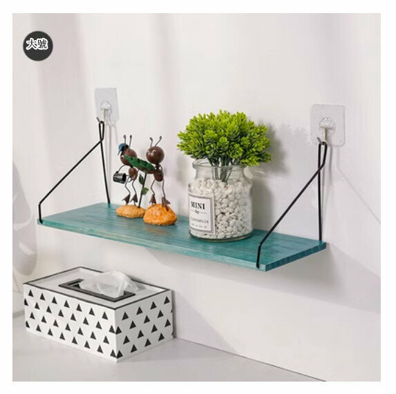 Popular wall-mounted decorative shelf [blue large]