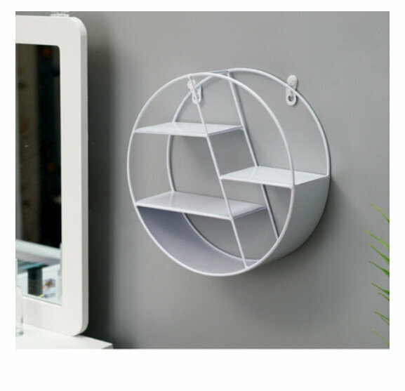 Popular wall-mounted decorative shelf [white round]