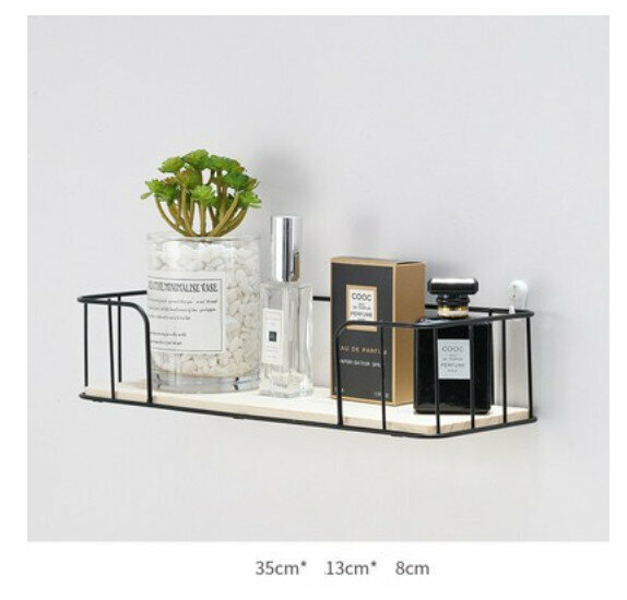 Popular wall-mounted decorative shelf [small half-opening black]