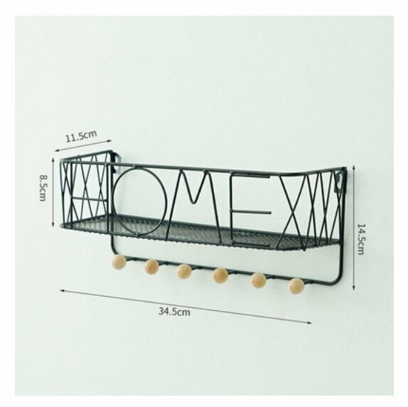 Popular wall-mounted decorative shelf [Large Black Home]