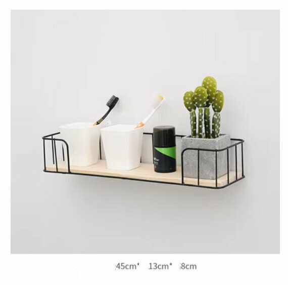 Popular wall-mounted decorative shelf [large half-opening black]