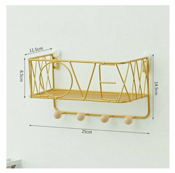 Popular wall-mounted decorative shelf [Small Golden Love]