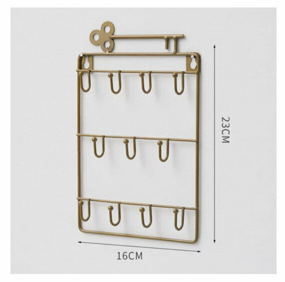 Popular wall-mounted decorative shelf [bronze 11 hooks]