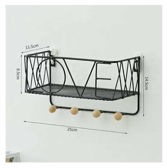 Popular wall-mounted decorative shelf [small black Love]