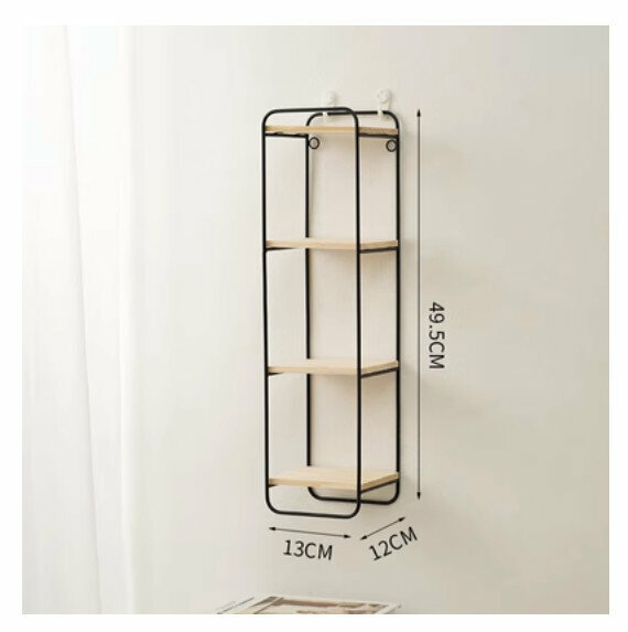 Popular wall-mounted decorative storage rack [black small vertical 4-layer]