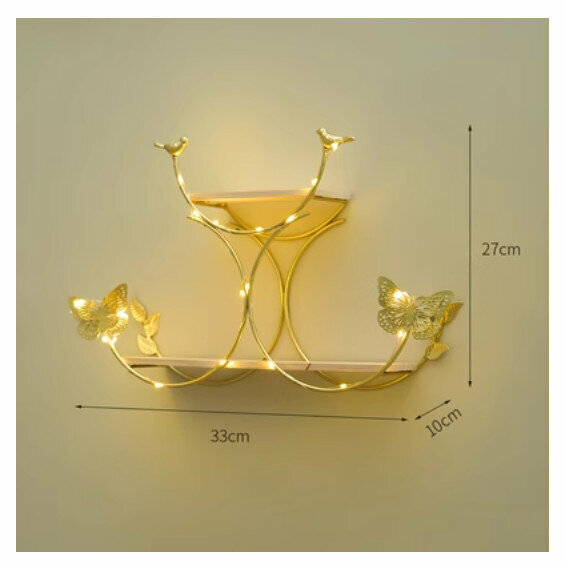 Popular wall-mounted decorative shelf [fluorescent yellow-three-half ring butterfly]
