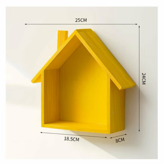 Popular wall-mounted decorative shelf [yellow little house]