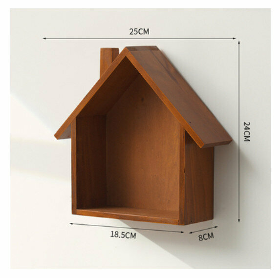 Popular wall-mounted decorative shelf [old color small house]