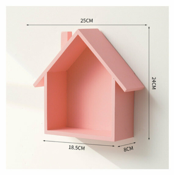 Popular wall-mounted decorative shelf [pink little house]