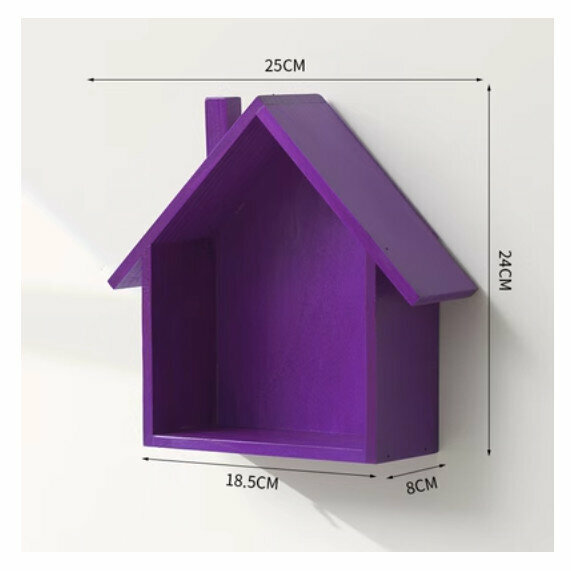 Popular wall-mounted decorative shelf [Purple Little House]