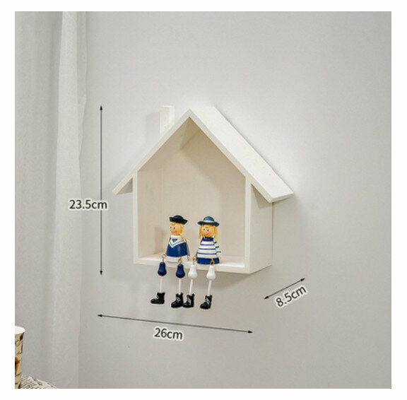 Popular wall-mounted decorative shelf [white little house]