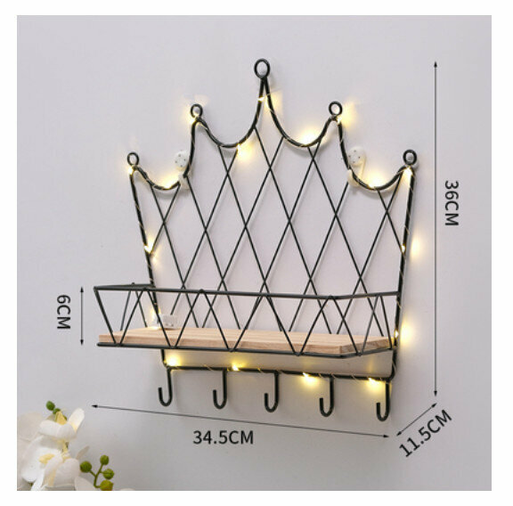 Popular wall-mounted decorative shelf [Crown Black Hook]