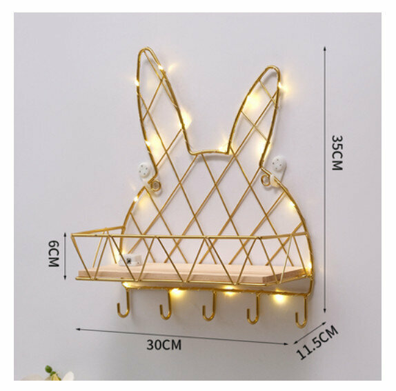 Popular wall-mounted decorative shelf [rabbit gold hook]