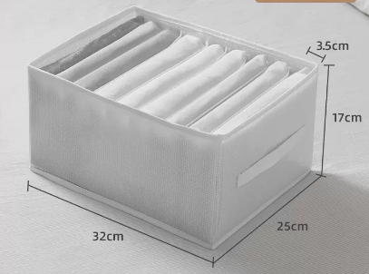New style (pack of 2) foldable clothing compartment storage box (white 9 compartments) (size: 32*25*17*3.5CM)