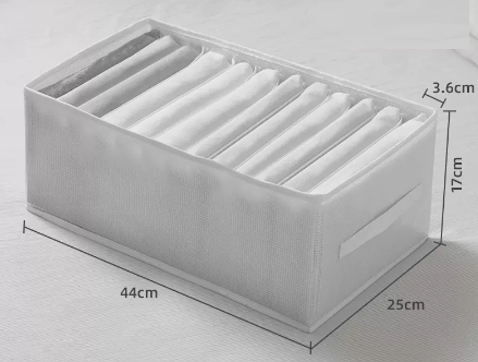 New style (pack of 2) foldable clothing compartment storage box (white 12 compartments) (size: 44*25*17*3.6CM)