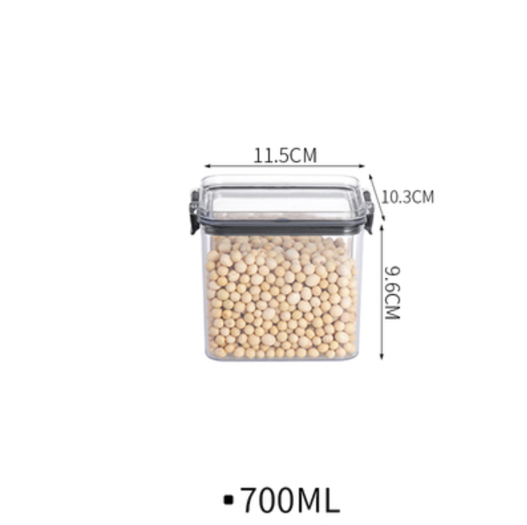 新款食品塑膠密封罐（透明【700ml】1個裝）