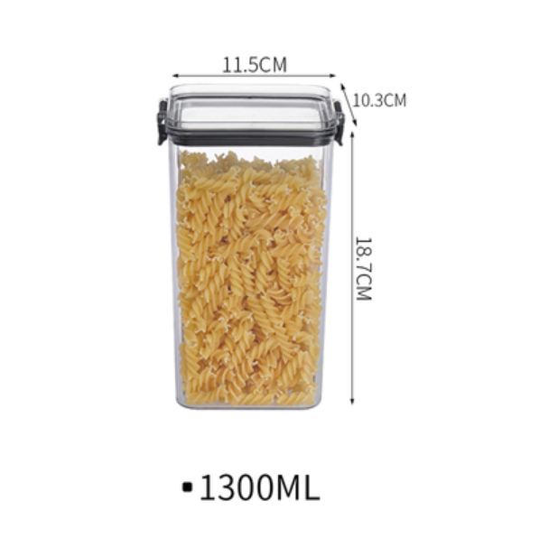新款食品塑膠密封罐（透明【1300ml】1個裝）