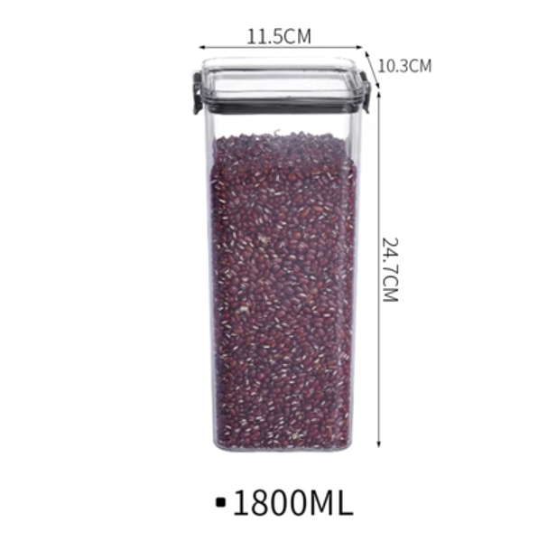 新款食品塑膠密封罐（透明【1800ml】1個裝）