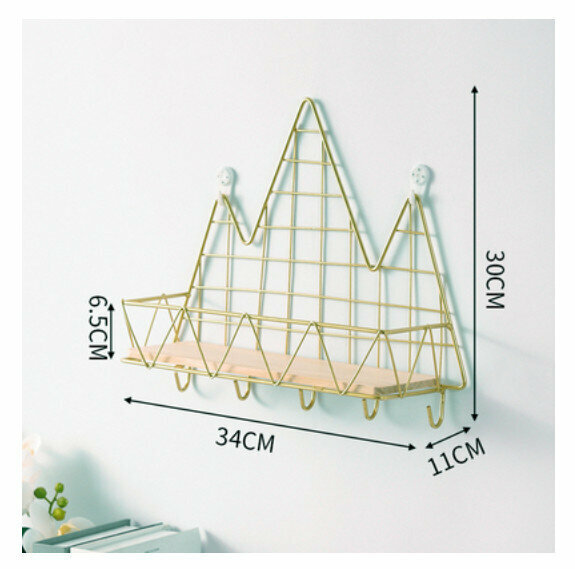 Hot selling wall hanging decorative shelf [golden hill with hook]