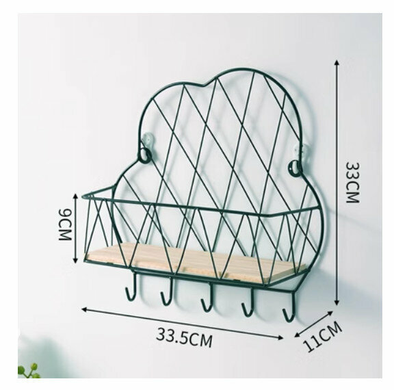 Hot Selling Wall Decorative Shelf [Black Cloud Heart with Hook]