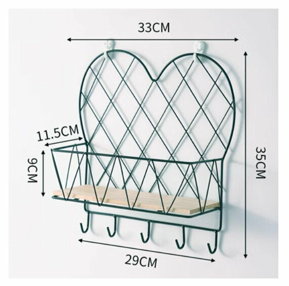 Hot Selling Wall Decorative Shelves [Black Heart with Hook]