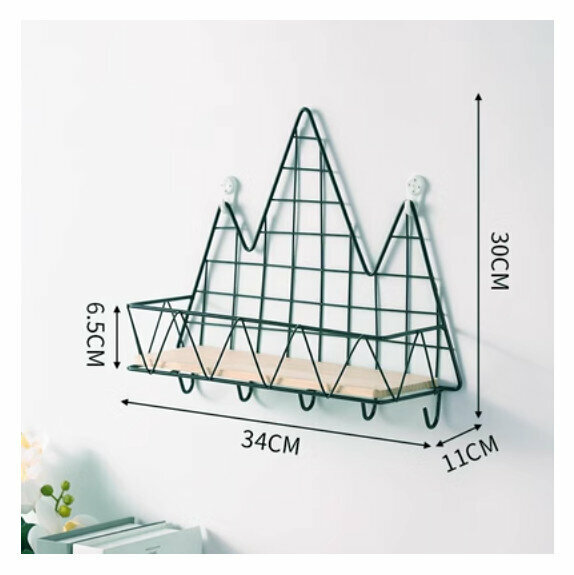 Hot Selling Wall Decorative Shelf [Black Hill with Hook]