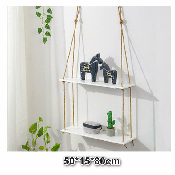 Hot selling wall-mounted decorative storage rack [white two-story large]