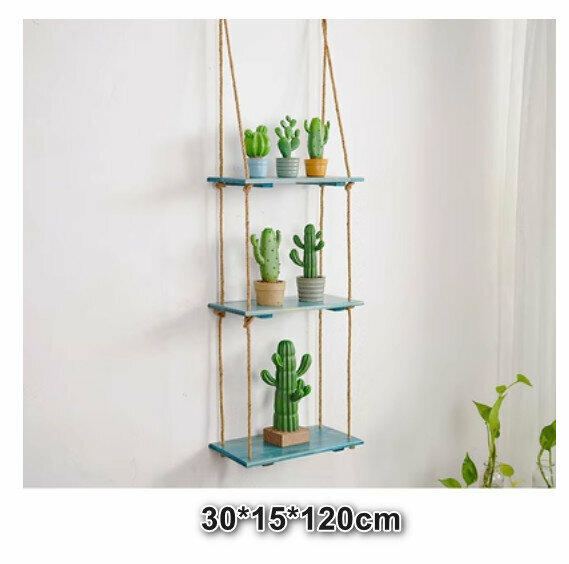 Hot Selling Wall Decorative Shelves [Blue Three-Layer Small]