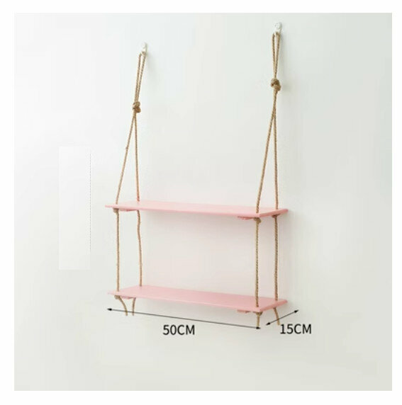 Hot selling wall-mounted decorative storage rack [pink two-story large]
