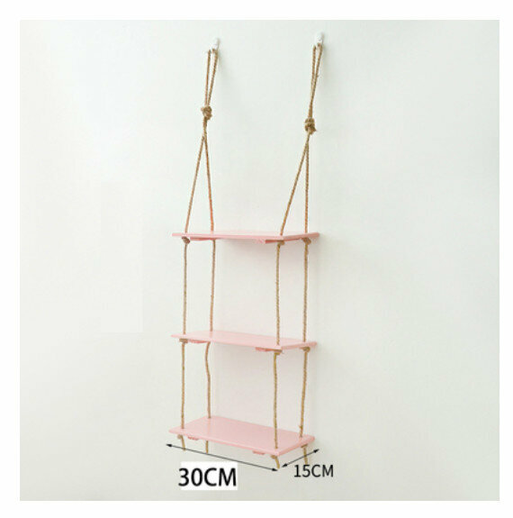 Hot selling wall-mounted decorative storage rack [pink three-layer small size]