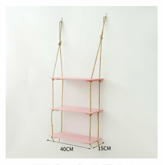 Hot selling wall-mounted decorative storage rack [pink three-layer medium size]