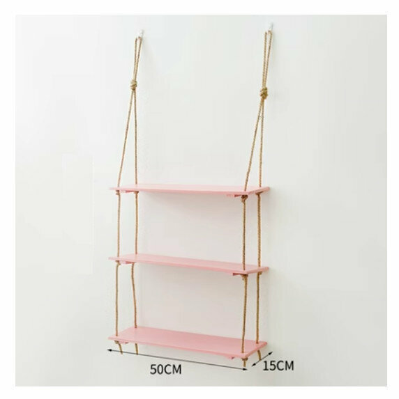 Hot selling wall-mounted decorative storage rack [pink three-layer large size]