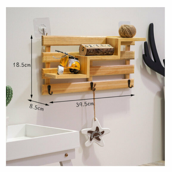 Hot Selling Wall Decorative Shelf [Wood Color Stair Hook]
