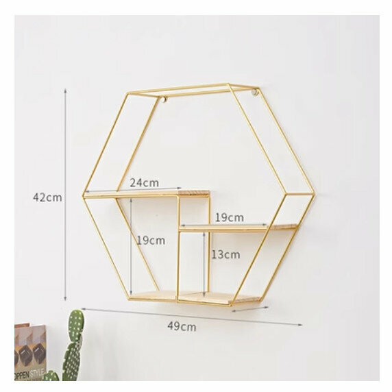 Hot Selling Wall Decorative Shelves [Golden Hexagonal Honeycomb]