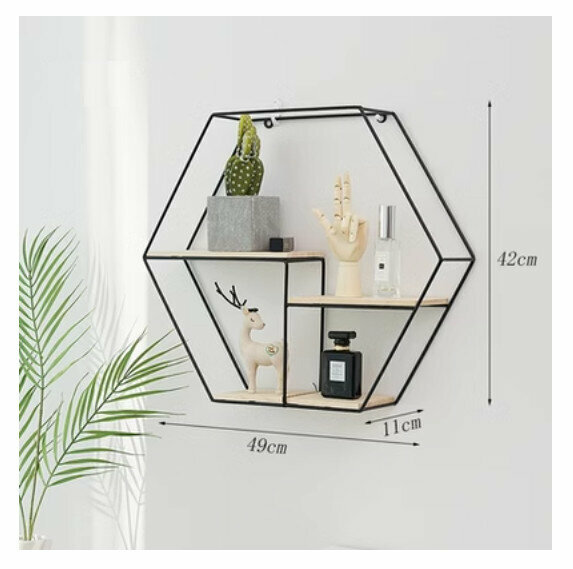 Hot Selling Wall Decorative Shelves [Black Hexagonal Honeycomb]