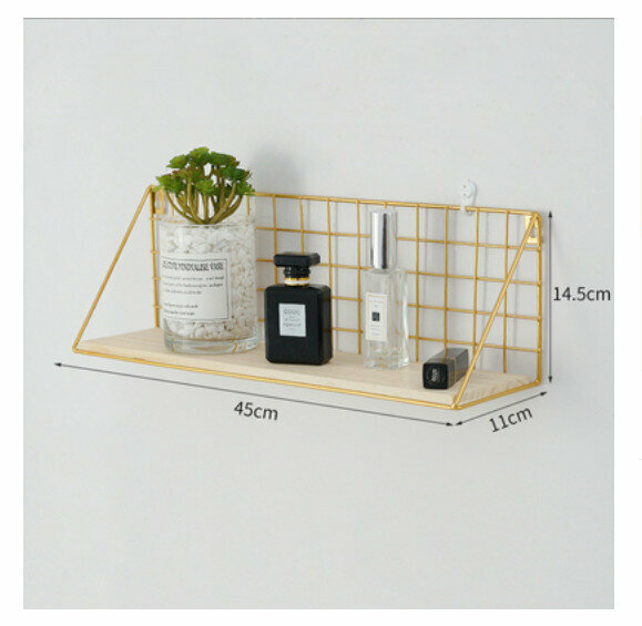 Hot Selling Wall Decorative Shelves [Golden Nordic Triangular Grid]