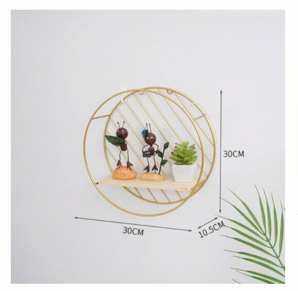 Hot Selling Wall Decorative Shelves [Golden Small Ring Twill]