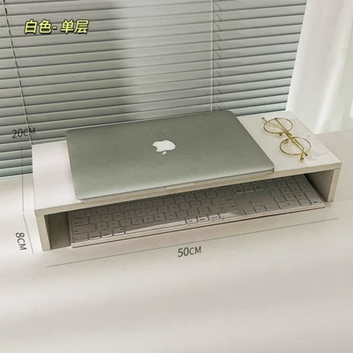 Hot selling wooden desktop storage rack (white single layer elevated rack)