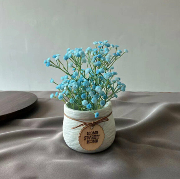 Popular decorative furnishings [Gypsophila-blue (flower pot + flower)]