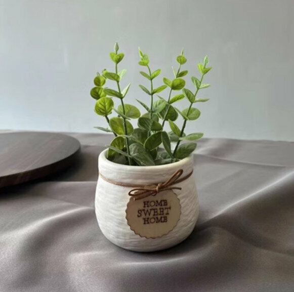 Popular decorative furnishings [Eucalyptus-green (flower pot + flower)]