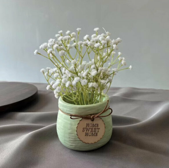 Popular decorative furnishings [Gypsophila-white (flower pot + flower)]